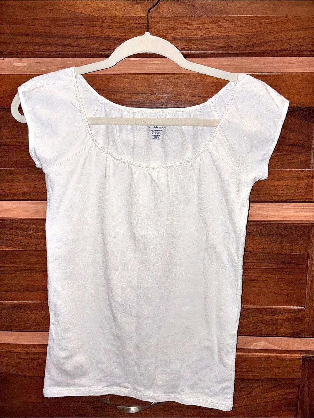 Brandy Melville NWOT White Gathered Neck Tank Top
